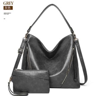 Women’s Soft Leather Handbag Big Capacity Tote Shoulder Crossbody Bag 2 SET